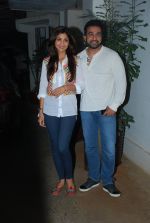 Shilpa Shetty, Raj Kundra at the special screening of Chaar Sahibzaade in Sunny Super Sound on 5th Nov 2014
